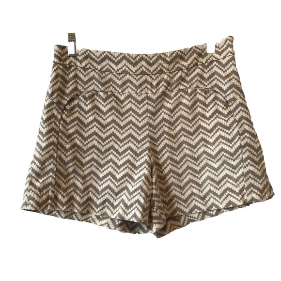 Anthropologie Cartonnier Melisma Chevron high Rise Jacquard Shorts 10 - Picture 1 of 12